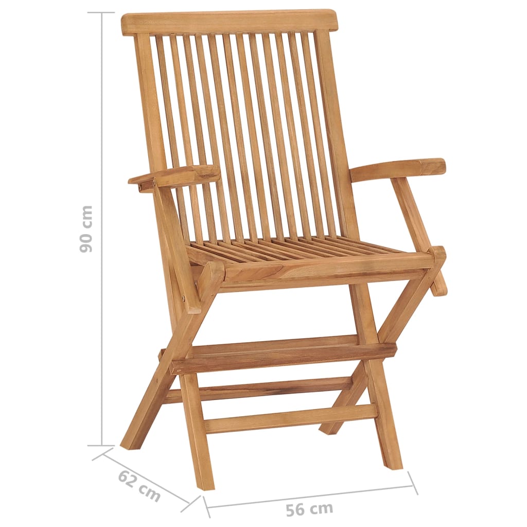 2/3x Solid Teak Wood Folding Chairs Garden Outdoor Wooden Furniture vidaXL - Picture 24 of 45
