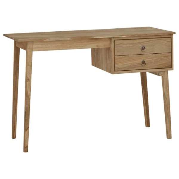 vidaXL kirjutuslaud 2 sahtliga, 110 x 52 x 75 cm, tiikpuu