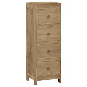 Komoda se zásuvkami 30 x 30 x 90 cm masivní teakové dřevo