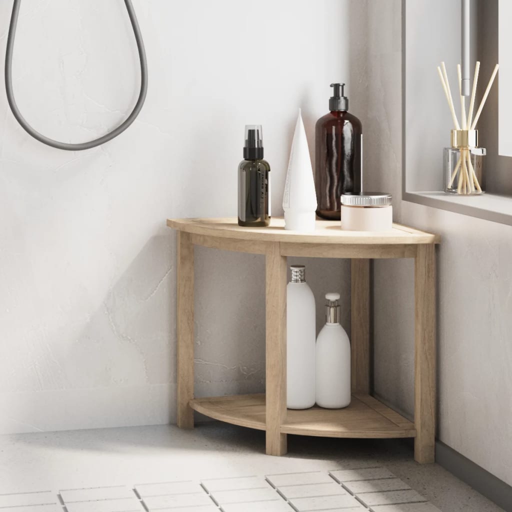 vida XL Eck-Duschbank 50x 40x 45 cm Massivholz Teak