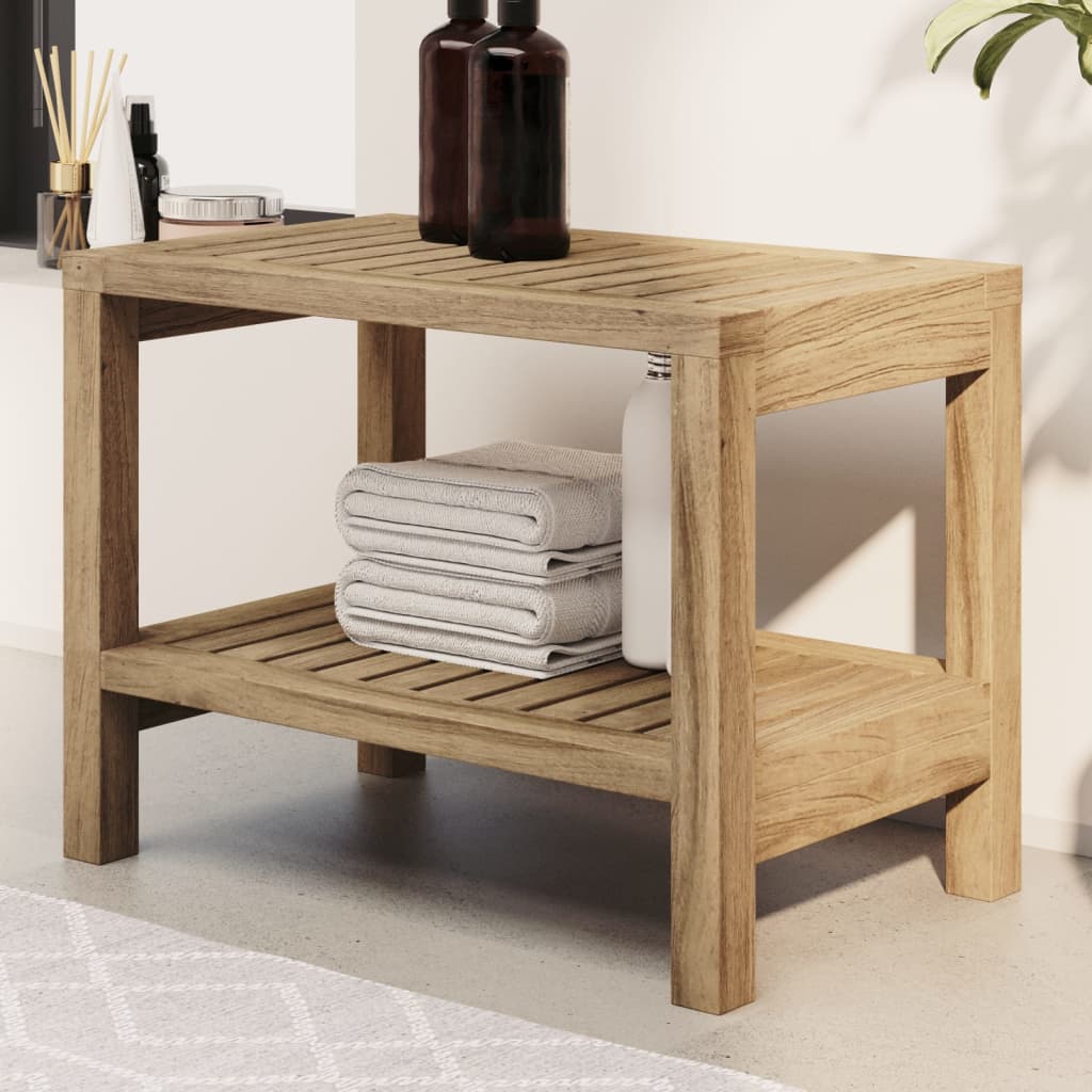 vida XL Duschbank 60x 30x 45 cm Massivholz Teak