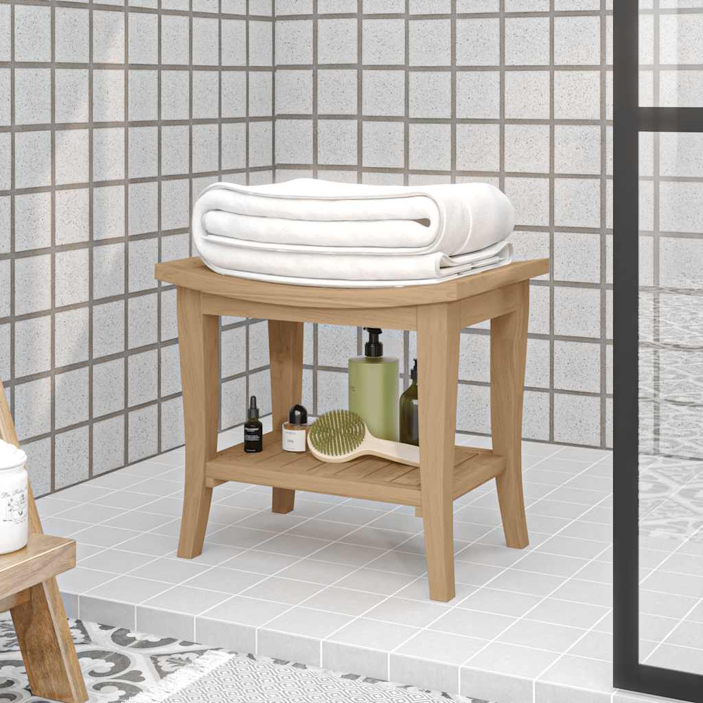 vida XL Duschbank 50x 35x 45 cm Massivholz Teak