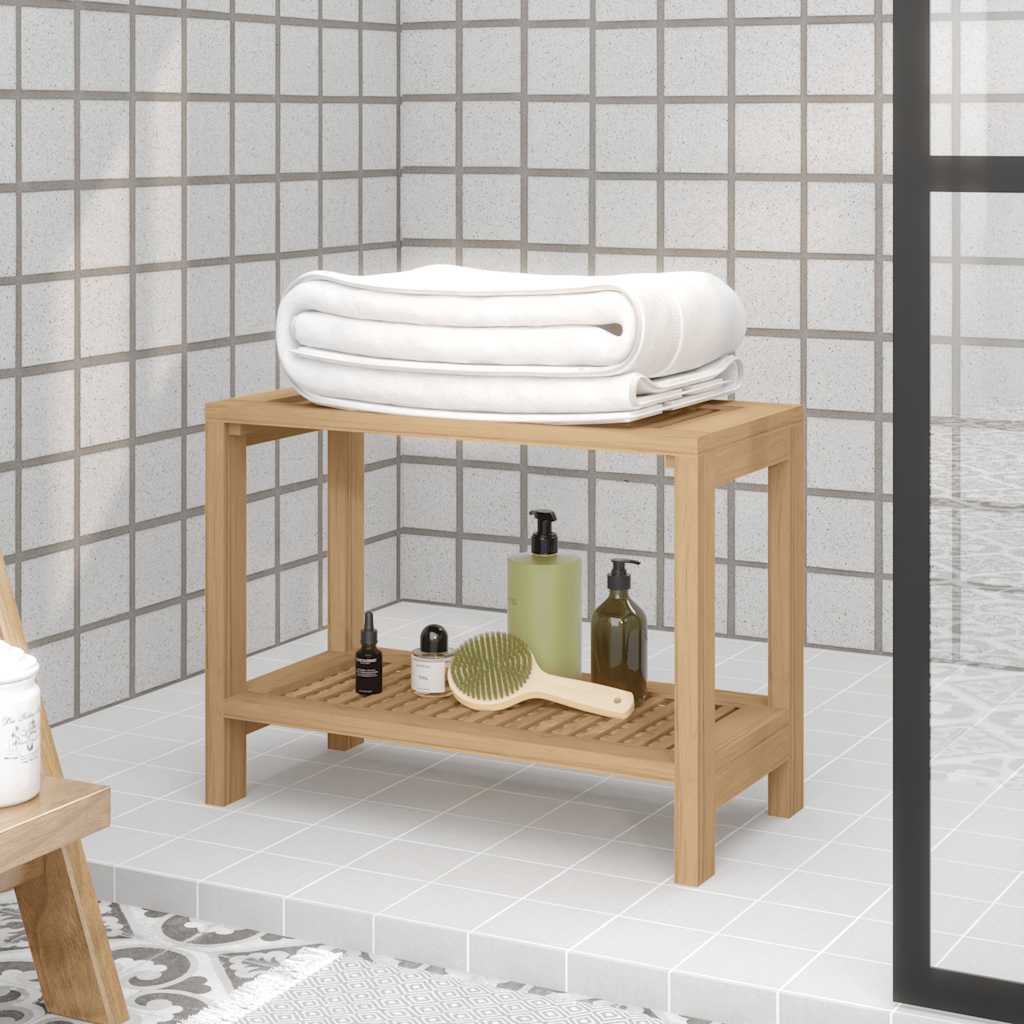 vida XL Duschbank 60x 30x 45 cm Massivholz Teak