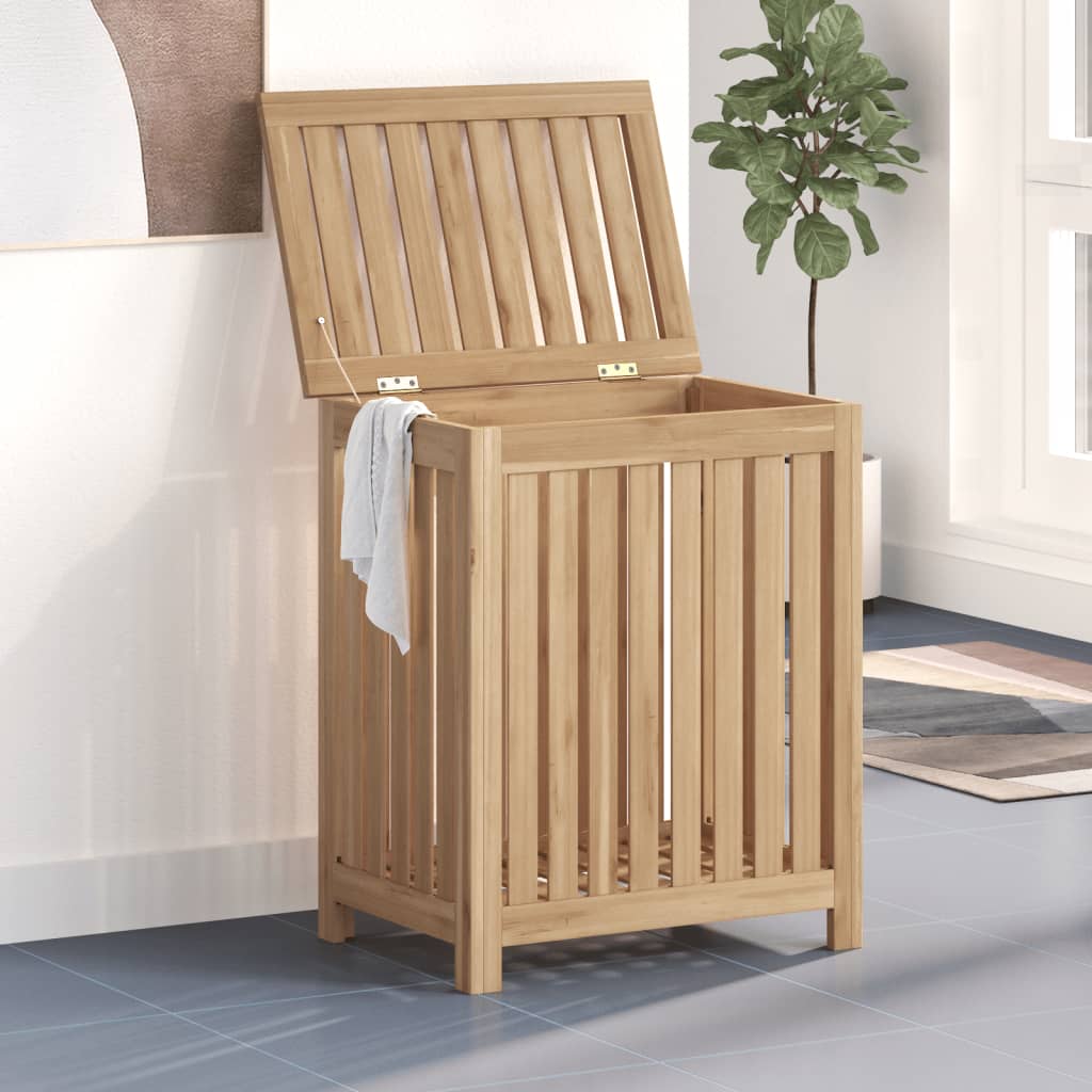 vida XL Wäschebehälter 50x 35x 60 cm Massivholz Teak