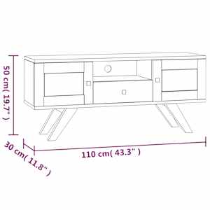TV stolek 110 x 30 x 50 cm masivní teakové dřevo - obrázek 8
