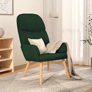 Relaxační křeslo tmavě zelené textil - obrázek 1
