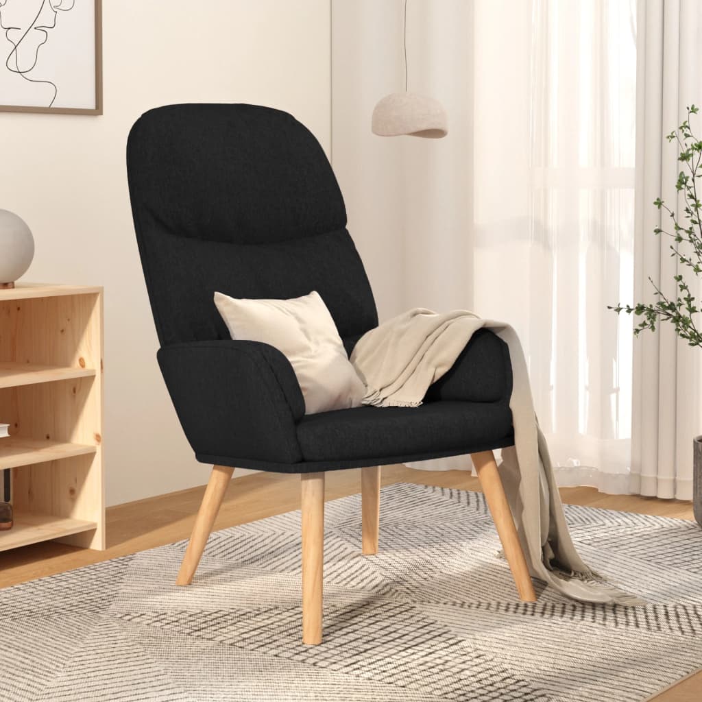 vidaXL Fotel, czarny, obity tkanin�