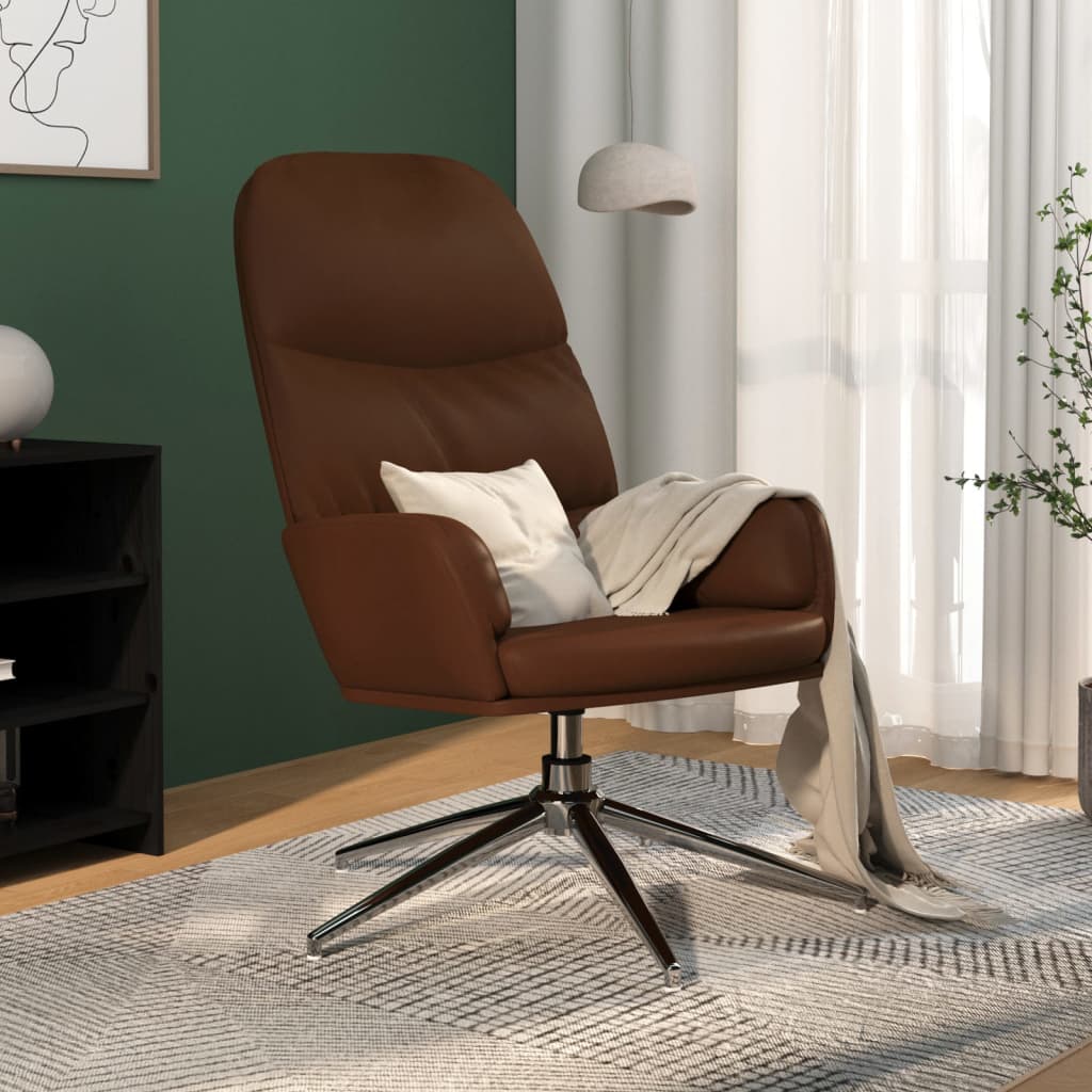 vidaXL Chaise de relaxation Marron brillant Similicuir