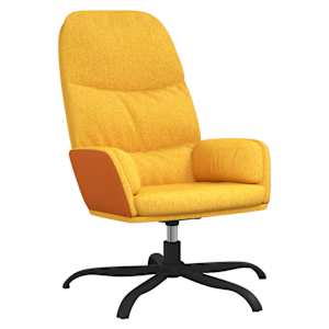 Relaxační křeslo hořčicově žluté textil - obrázek 2