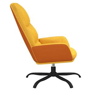 Relaxační křeslo hořčicově žluté textil - obrázek 4