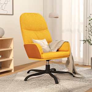 Relaxační křeslo hořčicově žluté textil - obrázek 1
