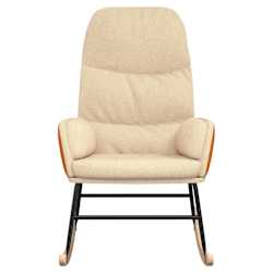 vidaXL Chaise &agrave; bascule Blanc cr&egrave;me Tissu
