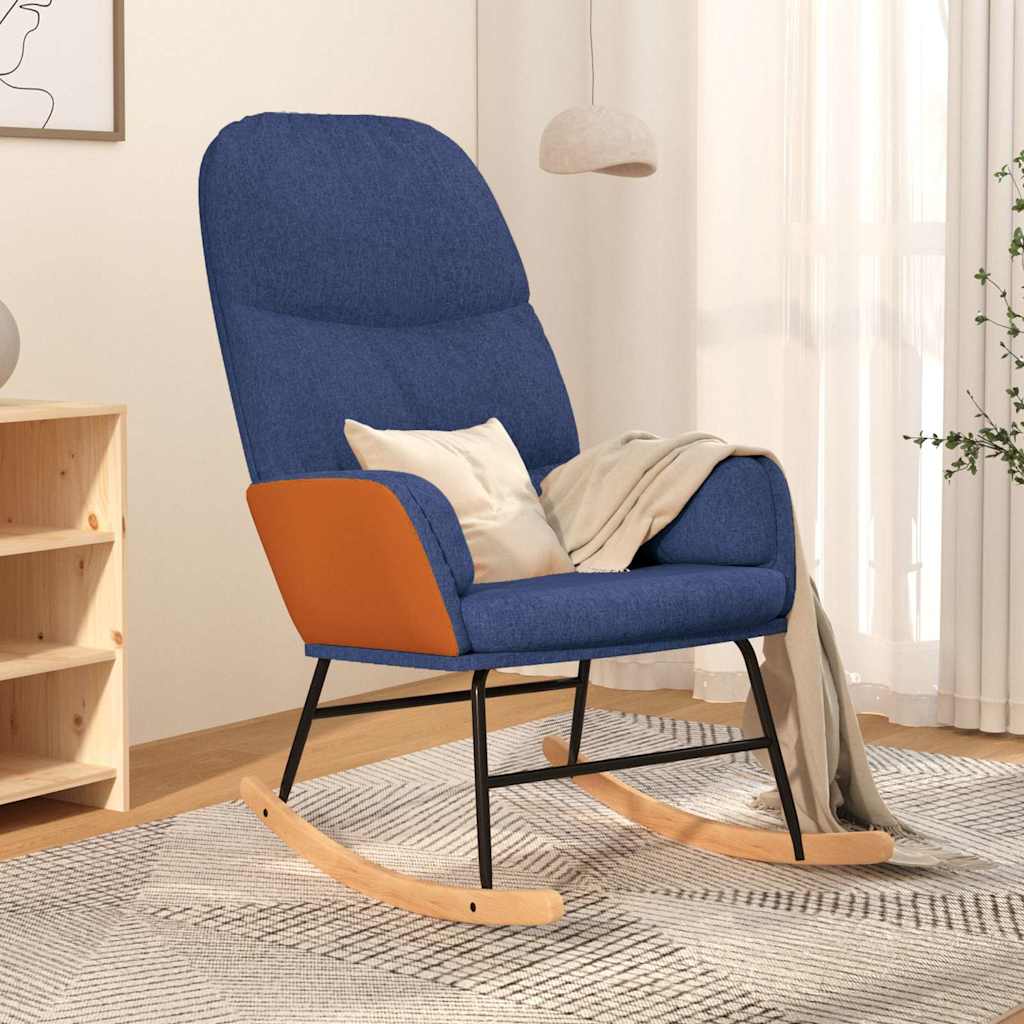 vidaXL Fotel bujany, niebieski, tapicerowany tkanin�