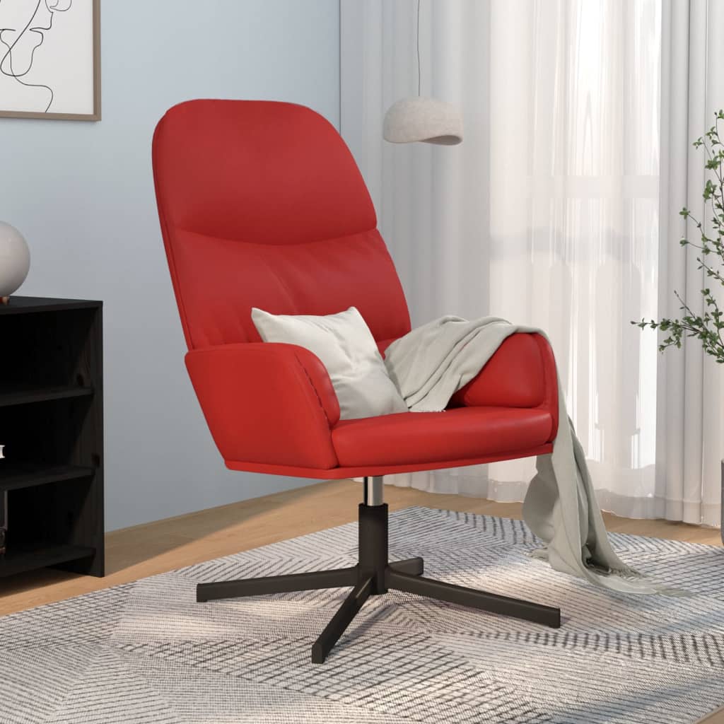 Chaise de relaxation Rouge bordeaux Similicuir