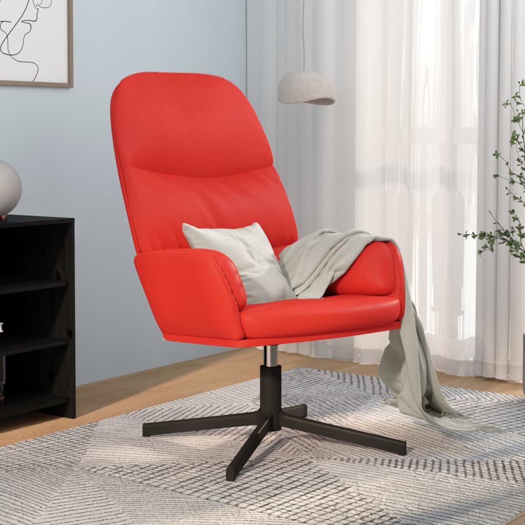 Relaxstoel kunstleer rood