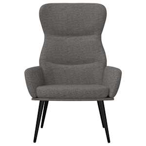 Relaxační křeslo světle šedé textil - obrázek 3