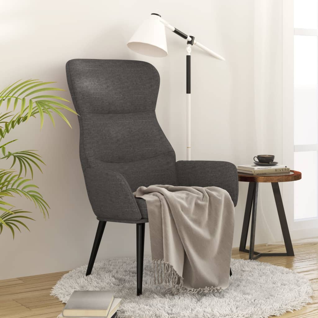 vidaXL Scaun de relaxare, gri închis, material textil