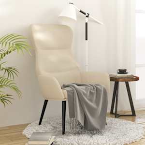 Relaxační křeslo krémové textil - obrázek 1