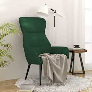 Relaxační křeslo tmavě zelené textil - obrázek 1
