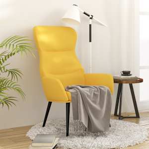 Relaxační křeslo hořčicově žluté textil - obrázek 1