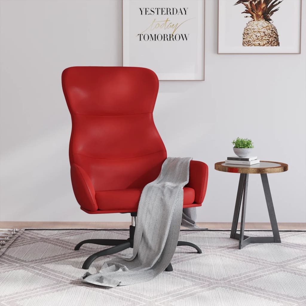 Chaise de relaxation Rouge bordeaux Similicuir