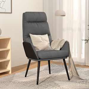 Relaxační křeslo světle šedé textil