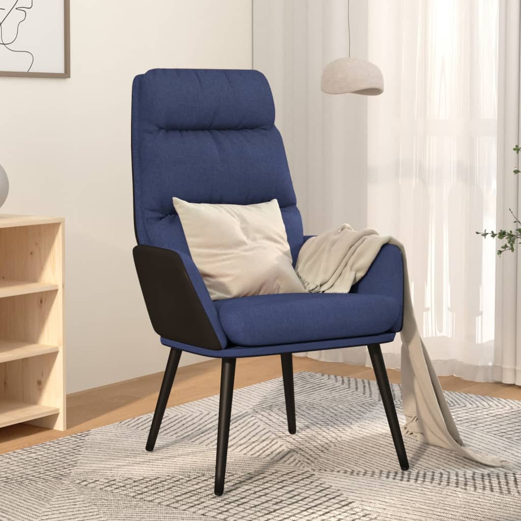 vidaXL Cadeira de descanso tecido azul