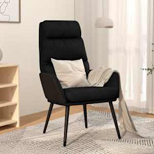 Relaxační křeslo černé textil - obrázek 1