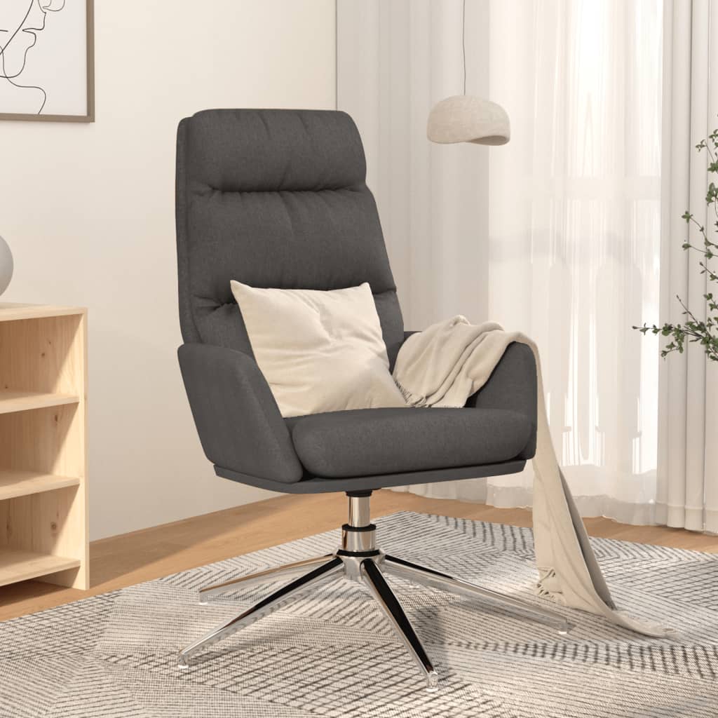 vidaXL Scaun de relaxare, gri închis, material textil