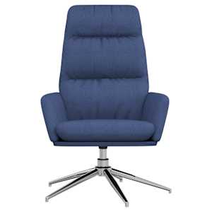 Relaxační křeslo modré textil - obrázek 3