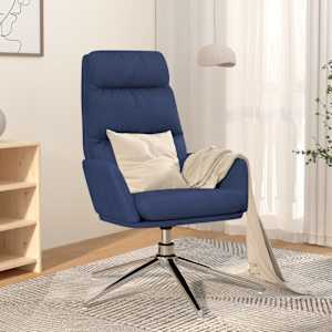 Relaxační křeslo modré textil - obrázek 1