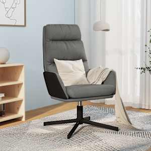 Relaxační křeslo světle šedé textil