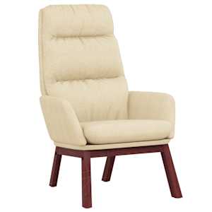Relaxační křeslo krémové textil - obrázek 2