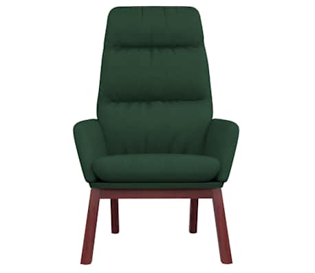 vidaXL Релакс стол, тъмнозелен, текстил