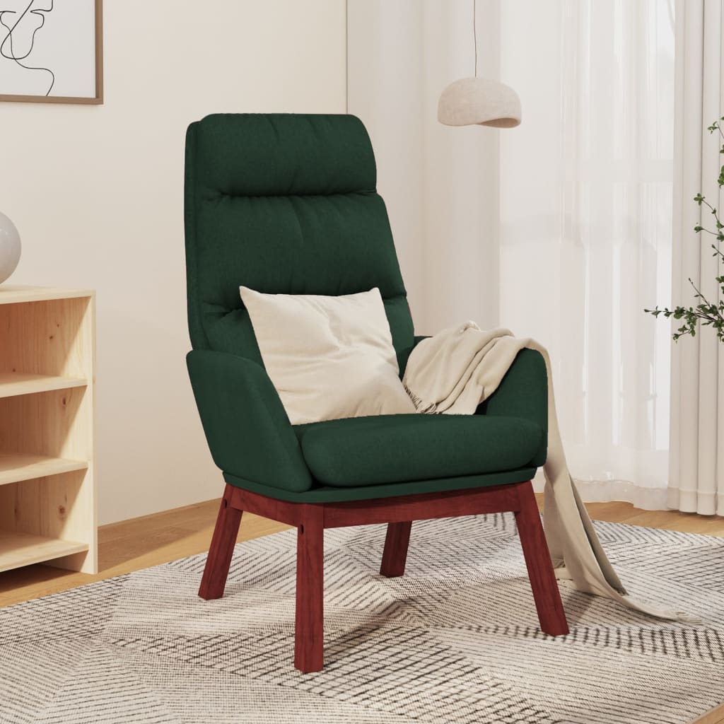 vidaXL Scaun de relaxare, verde închis, material textil