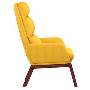Relaxační křeslo hořčicově žluté textil - obrázek 4