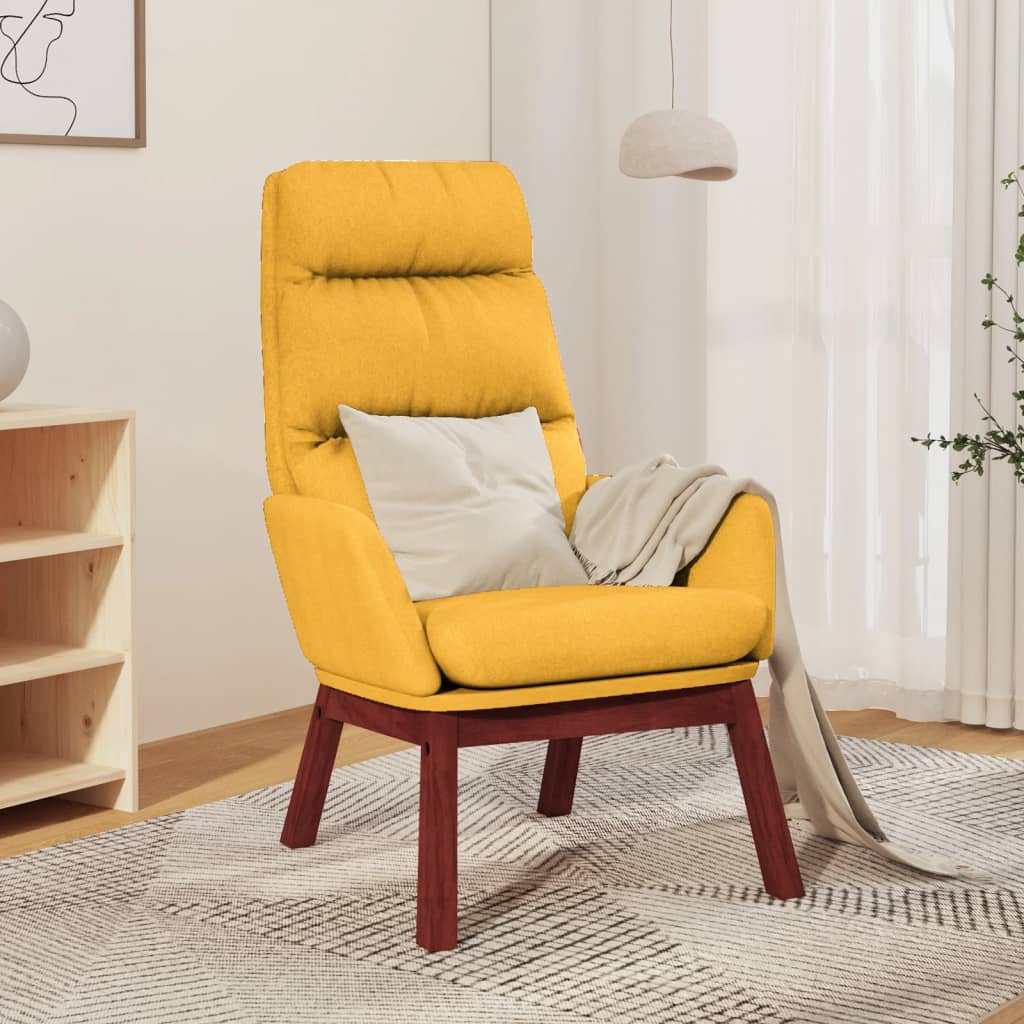 vidaXL Scaun de relaxare, galben muștar, material textil