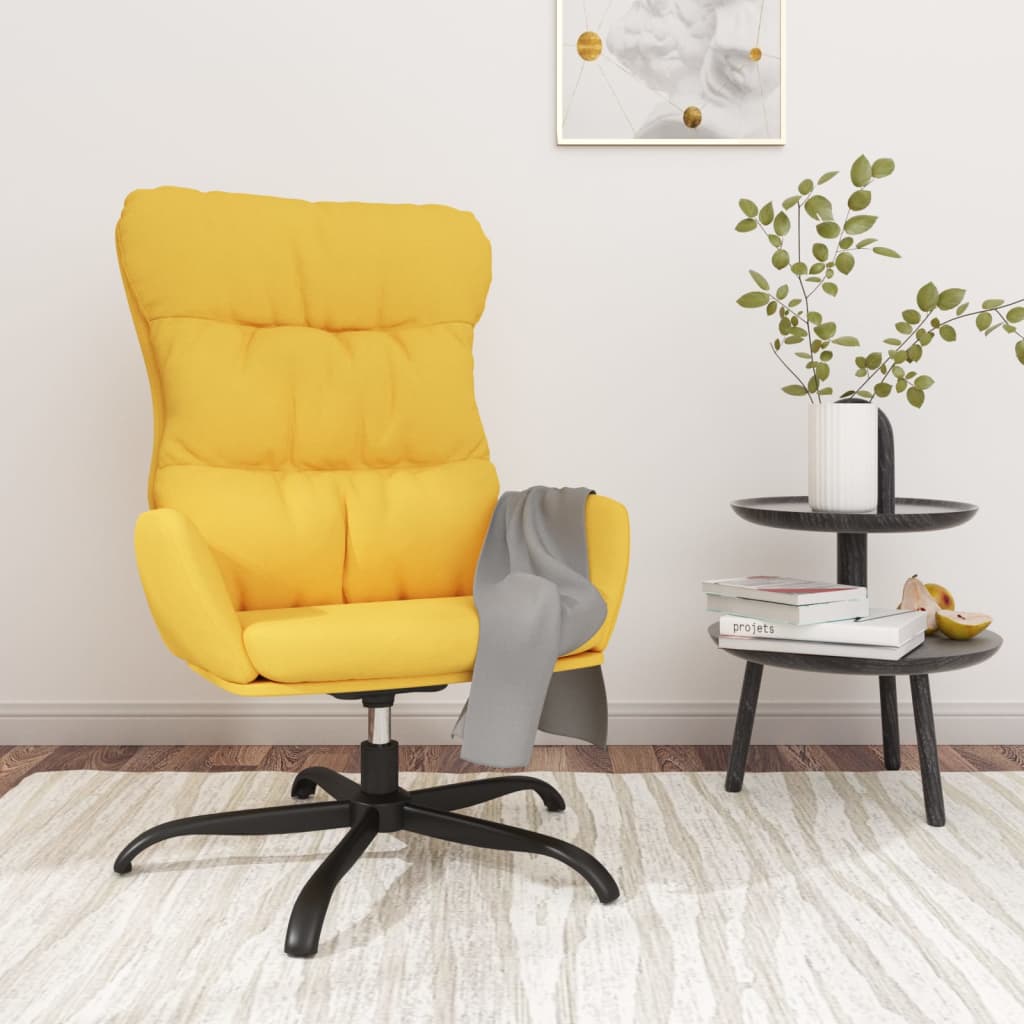 Relaxační křeslo hořčicově žluté textil