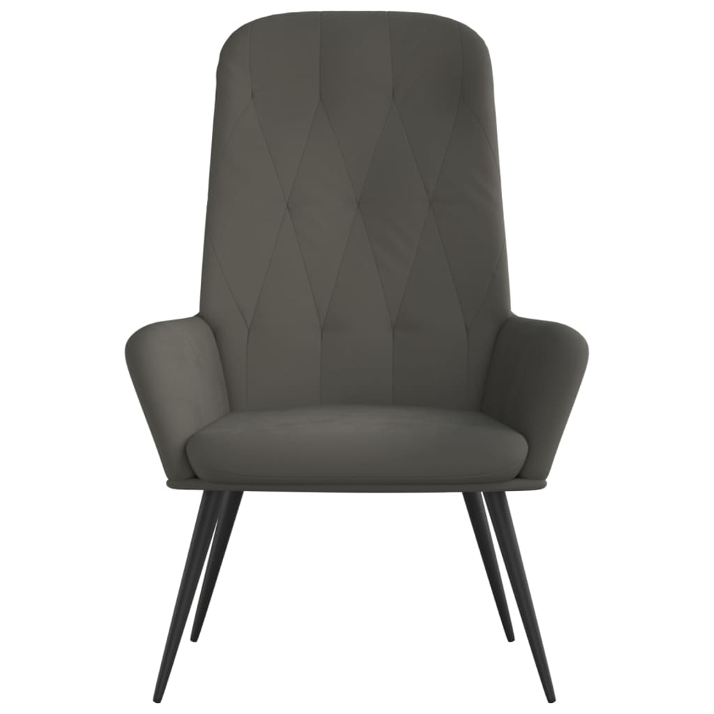 vidaXL Relaxstoel fluweel donkergrijs afbeelding