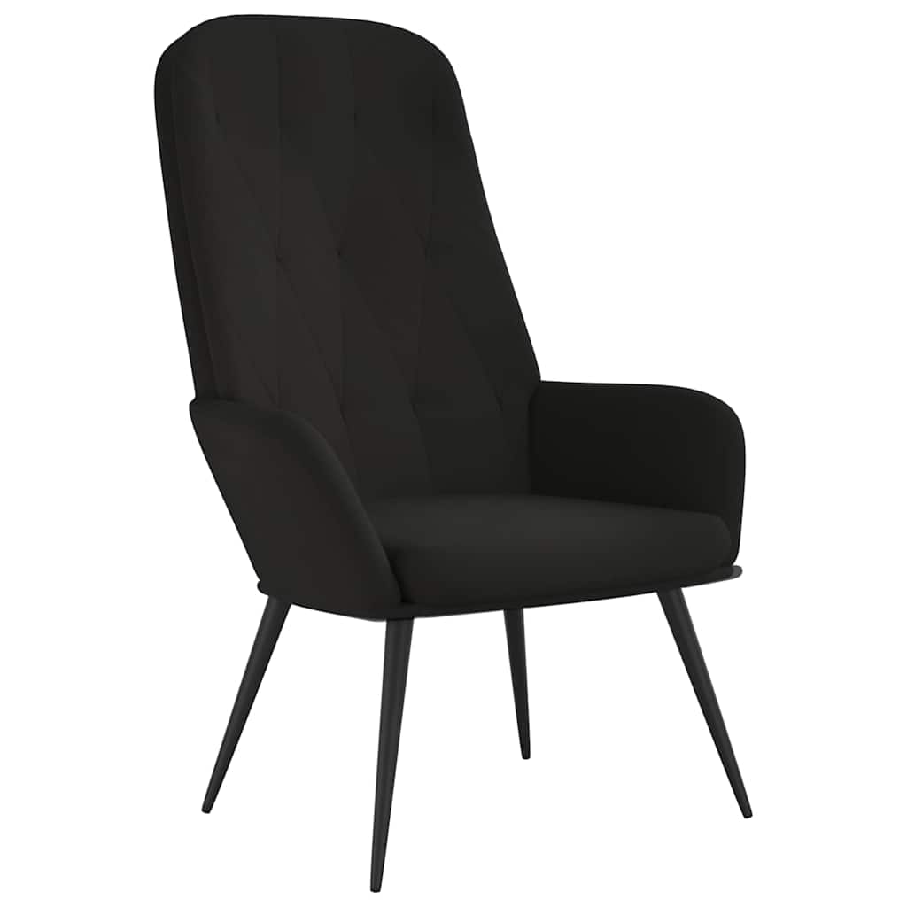 vidaXL Scaun de relaxare, negru, catifea