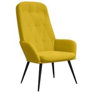 Relaxační křeslo hořčicově žluté samet - obrázek 2