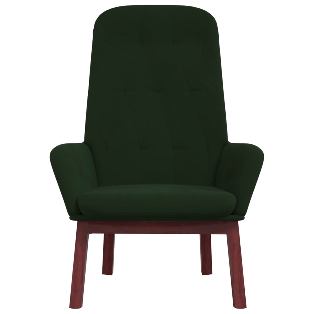 vidaXL Релакс стол, тъмнозелен, кадифе