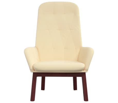 vidaXL Scaun de relaxare, alb crem, catifea