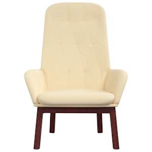 vidaXL Scaun de relaxare, alb crem, catifea