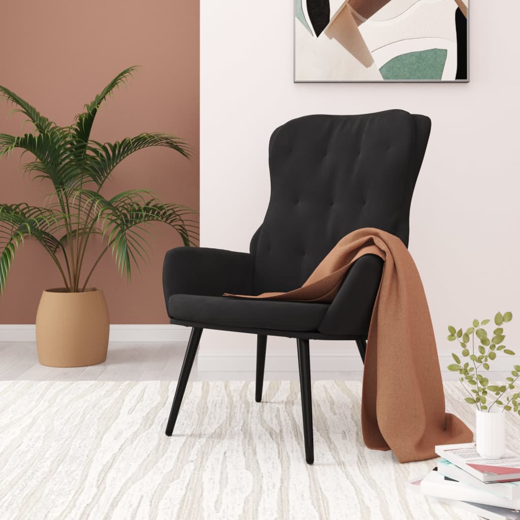 vidaXL Chaise de relaxation Noir Velours