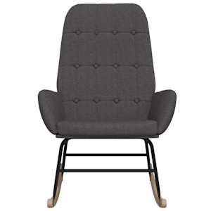 Houpací křeslo tmavě šedé textil - obrázek 3