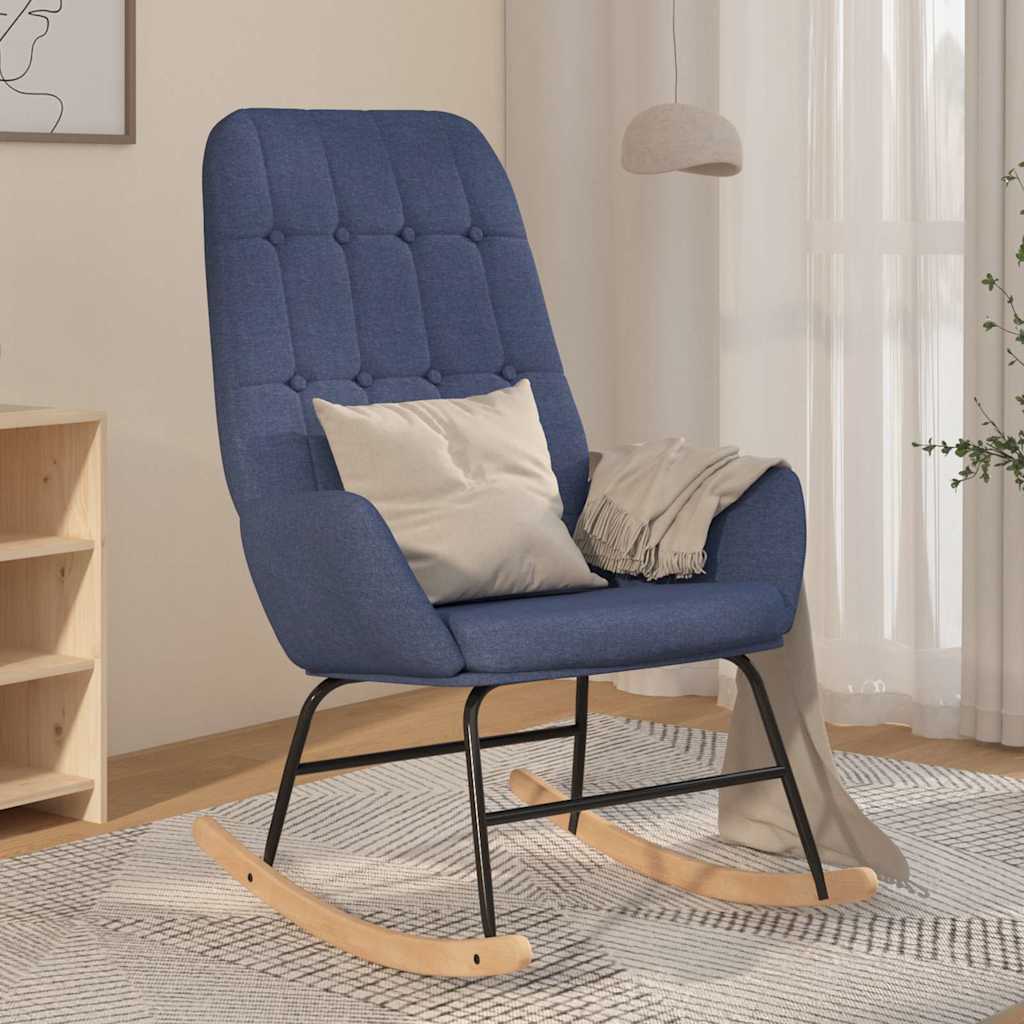 vidaXL Fotel bujany, niebieski, tapicerowany tkanin�