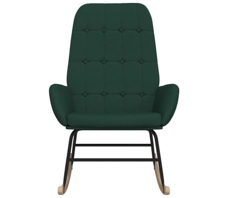 vidaXL Chaise à bascule Vert foncé Tissu