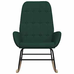 vidaXL Chaise à bascule Vert foncé Tissu