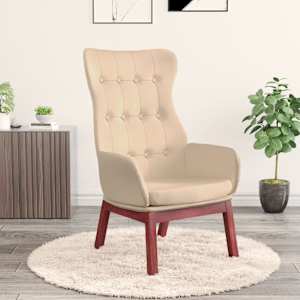 Relaxační židle krémová textil - obrázek 1